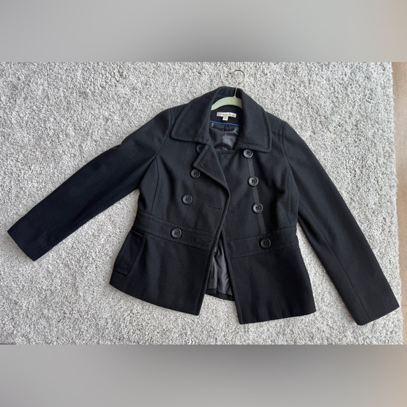 American Rag Cie 1984 Black Wool Blend Pea Coat Sz M - Picture 2 of 8